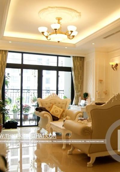  Thi công nội thất chung cư phong cách tân cổ điển R1 Royal City- Mr Phú